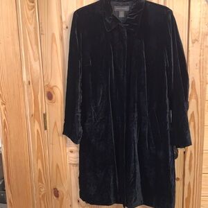 Banana Republic Black Velvet Car Coat Size Large